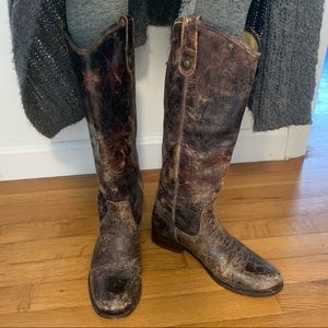 Frye Melissa Button tall boot sz 7 RARE Distressed